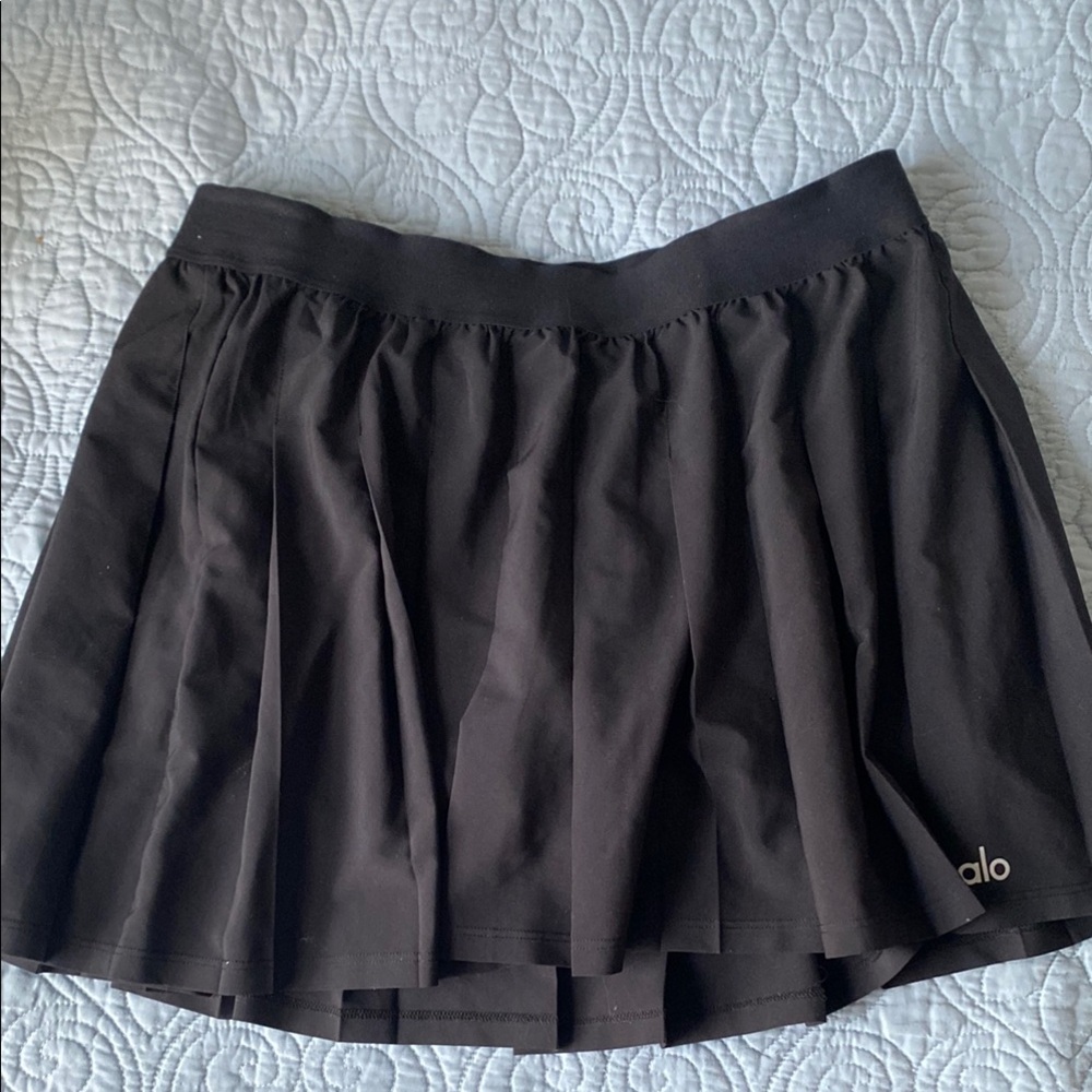 ALO Yoga black Pleated Mini Skirt